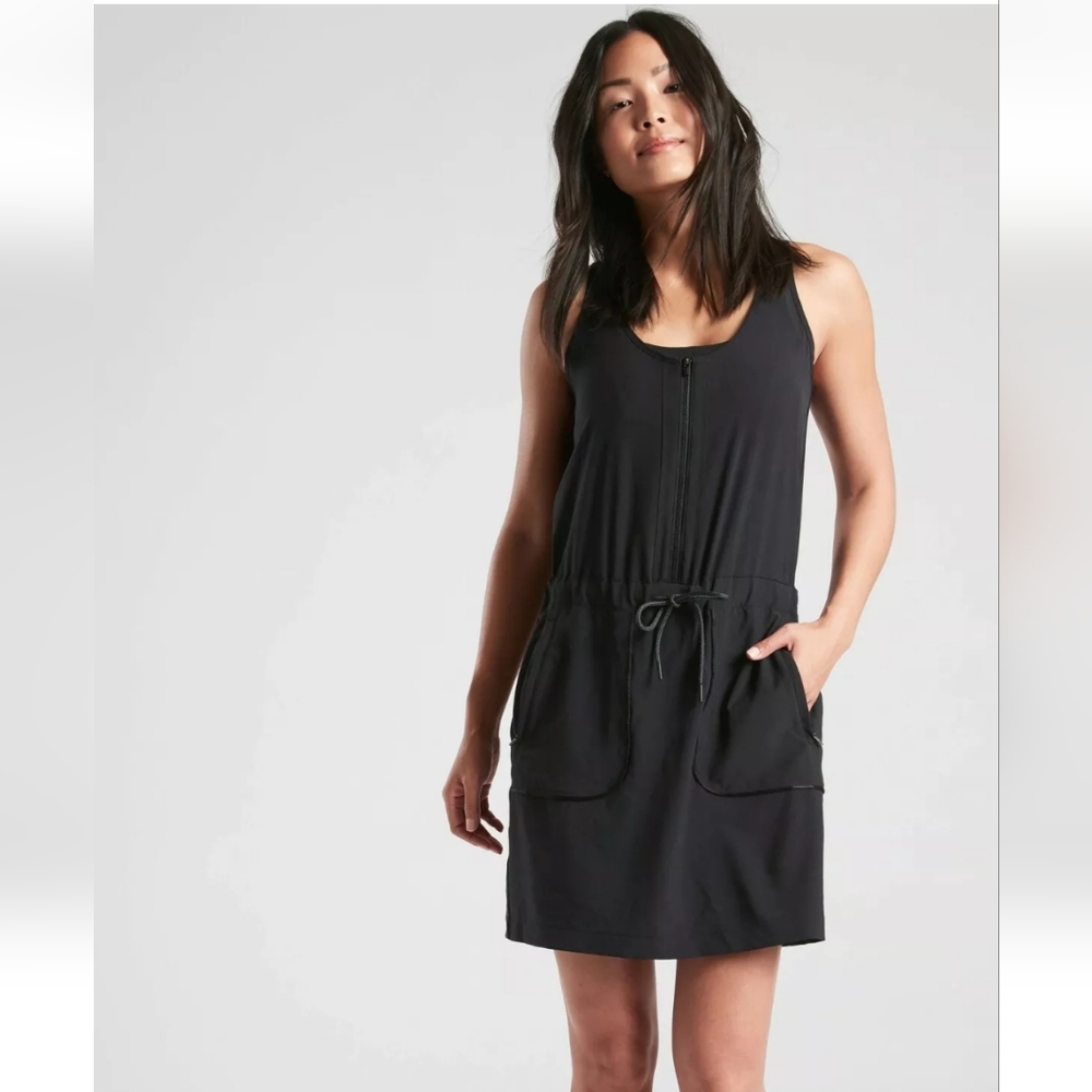 Athleta Dress Women Black Expedition Skort Rompers Sleeveless Size 16
